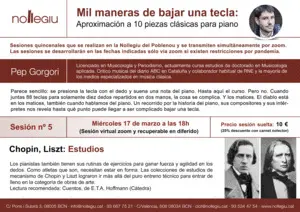 MIL MANERAS DE BAJAR UNA TECLA: CHOPIN Y LISZT